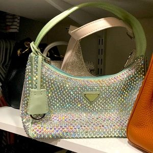 Beautiful light green diamond purse!